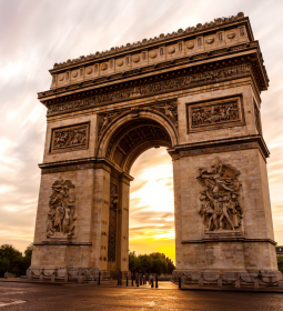 Arc de Triomphe - a majestic monument on Charles de Gaulle square