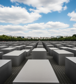 Monument to the Victims of the Holocaust: Gray Sarcophagi in the Center of Berlin