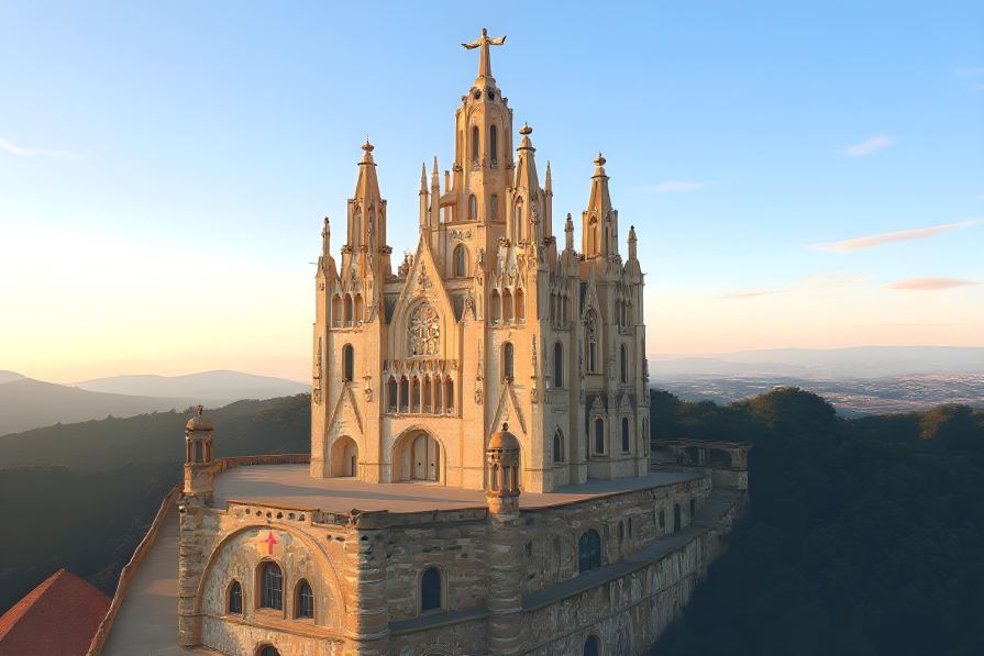 Tibidabo: views of Barcelona from the height of bird flight