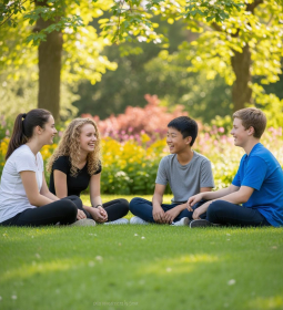 Language camp in a suburb of London for foreign students