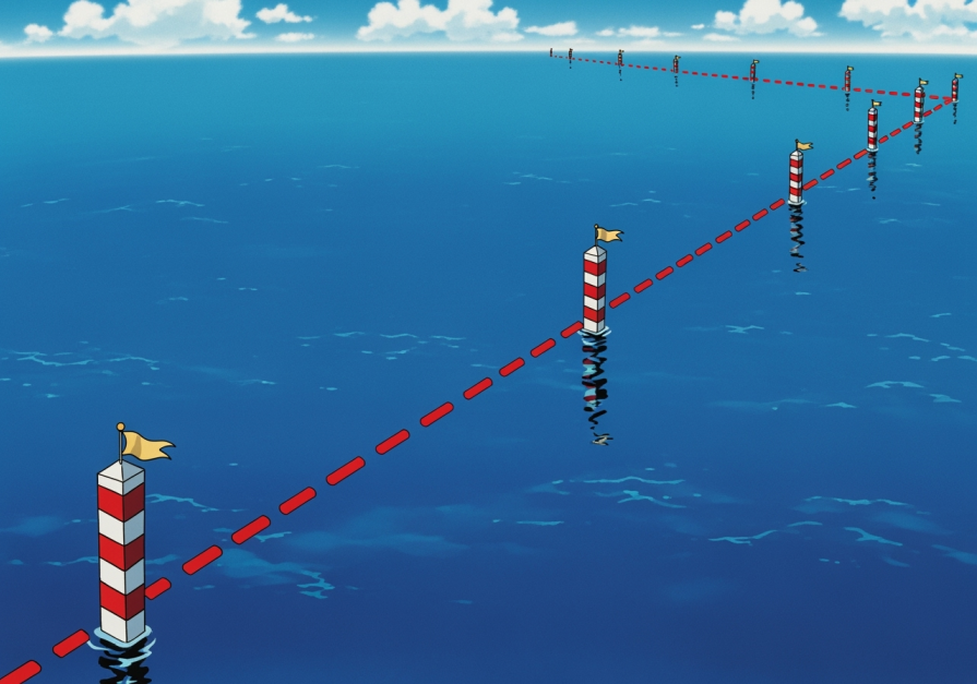 How to determine the boundary of the sea or ocean?